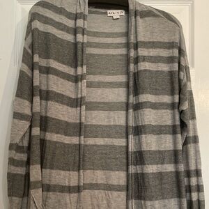 AVA & VIV Gray Striped Sweater